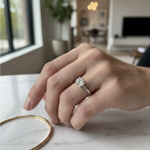 Elegant Silver Diamond Ring